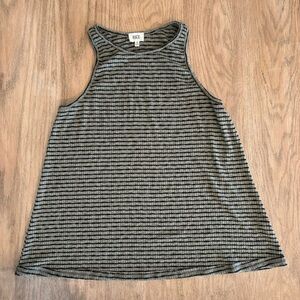 BKE Flowy Gray and Black Striped Tank Top